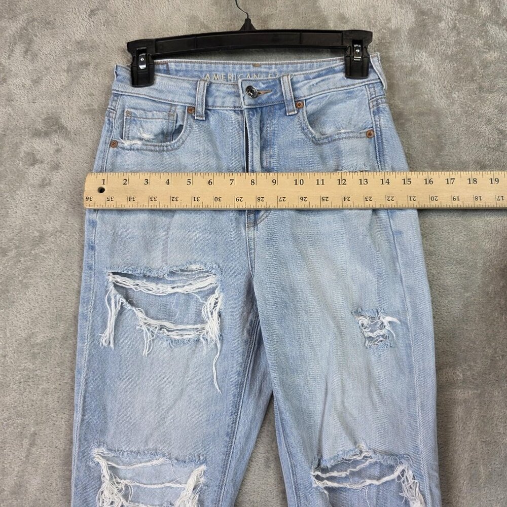American Eagle Outfitters Mom Jeans Womens 00 X-Short High Rise Distressed Denim - Picture 9 of 12